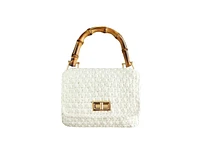 Airmail Mini Crochet Handbag In White