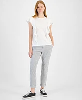 Tommy Hilfiger Women's Cotton Ruffled-Front T-Shirt