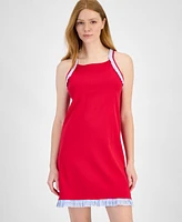 Tommy Hilfiger Women's Cotton Ruffled-Hem Mini Dress