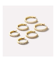 Ana Luisa - Gold Huggie Hoop Earrings - Pave Huggie Hoops Medium