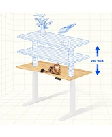 Flexispot E7-commercial W Electric Adjustable Standing Desk, Curved Bamboo Top