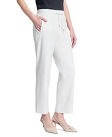 Jones New York Petite Linen-Blend Pull-On Wide-Leg Pants