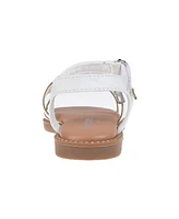 Bebe Toddler Girls Adhesive Strap with Flower Sandals