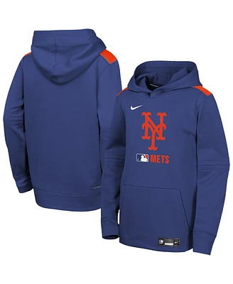 Nike Big Boys and Girls Royal New York Mets Authentic Collection Performance Pullover Hoodie