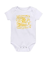 Outerstuff Newborn San Diego Padres Batter Up Bodysuit 3-Pack
