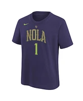 Nike Big Boys and Girls Zion Williamson Purple New Orleans Pelicans 2024/25 City Edition Name Number T-Shirt