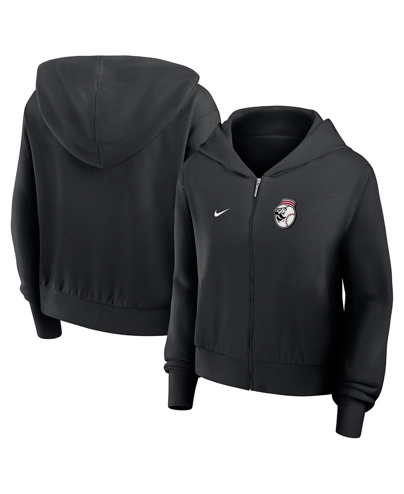 Nike Women's Black Cincinnati Reds Lightweight Full-Zip Hoodie