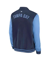 Nike Men's Navy/Light Blue Tampa Bay Rays Authentic Collection Dugout Full-Zip Bomber Jacket
