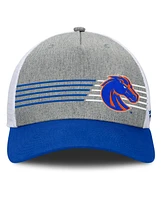 Fanatics Men's Heather Gray/Royal Boise State Broncos Profile Trucker Adjustable Hat