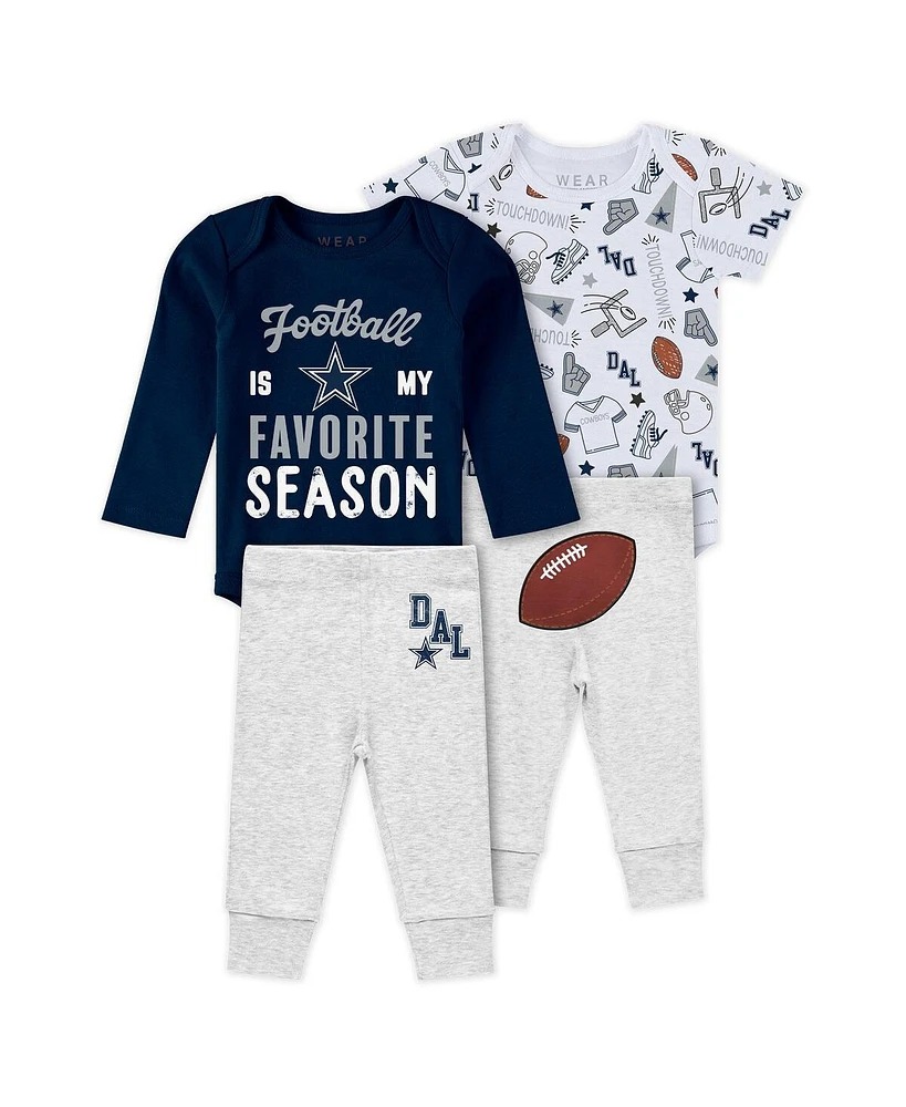 Wear by Erin Andrews Baby Boys and Girls 3-Piece Dallas Cowboys Turn Me Around Bodysuit Pants