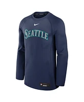 Nike Men's Navy Seattle Mariners Authentic Collection Game Time Raglan Performance Long Sleeve T-Shirt