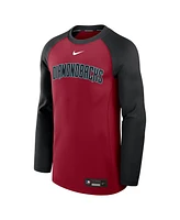 Nike Men's Red/Black Arizona Diamondbacks Authentic Collection Game Time Raglan Performance Long Sleeve T-Shirt