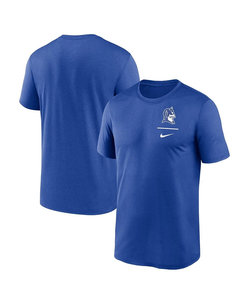 Nike Men's Royal Duke Blue Devils Alternate Logo Lockup Legend Performance T-Shirt