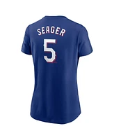 Nike Women's Corey Seager Royal Texas Rangers Fuse Name Number T-Shirt