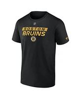 Fanatics Men's Black Boston Bruins Authentic Pro Core Primary T-Shirt