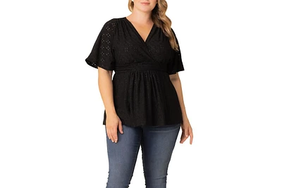 Kiyonna Plus Sunny Day Eyelet Top