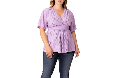 Kiyonna Plus Sunny Day Eyelet Top