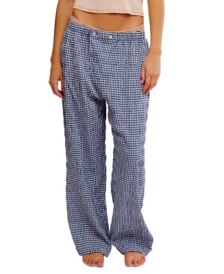 Free People Women's Cloud Ten Check-Print Pajama Pants