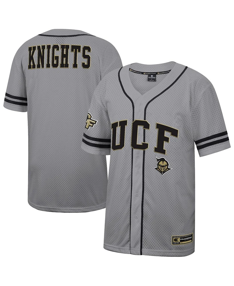Colosseum Men's Gray Ucf Knights Free Spirited Baseball Jersey