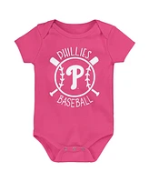 Outerstuff Baby Boys and Girls Philadelphia Phillies Slide Home 3-Pack Bodysuit Set