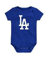 Outerstuff Baby Boys and Girls Blue Los Angeles Dodgers Slide Home 3-Pack Bodysuit Set