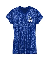 Outerstuff Girls Preschool Royal Los Angeles Dodgers Sequin V-Neck Dress