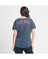 Fanatics Women's Navy Boston Red Sox Binge Worthy Stadium Slub V-Neck T-Shirt