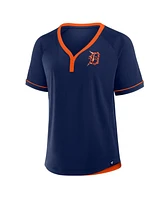 Fanatics Women's Navy Detroit Tigers League Diva Star Raglan V-Neck T-Shirt