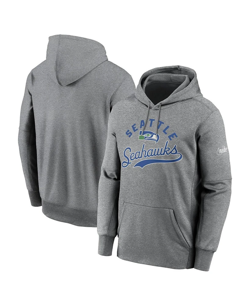 Nike Men's Heather Gray Seattle Seahawks Performance Fleece Pullover Hoodie