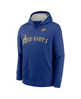 Nike Men's Rush Blue Seattle Mariners Rewind Club Logo Pullover Hoodie