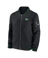 Nike Men's Black New York Jets Coaches Full-Zip Bomber Jacket