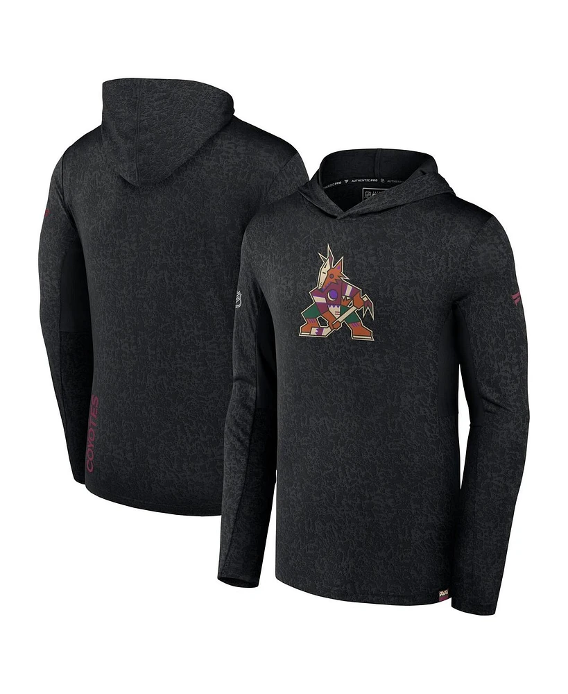 Fanatics Men's Black Arizona Coyotes Authentic Pro Lightweight Pullover Hoodie