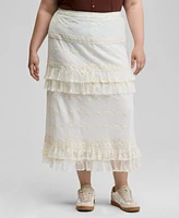 And Now This Trendy Plus Lace Ruffle-Trim Maxi Skirt, Exclusively at Macy's