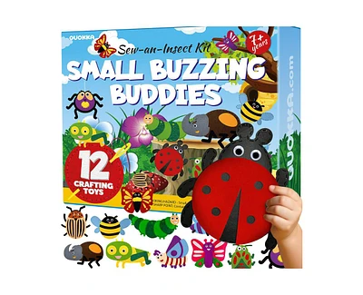 Quokka Kids Crafts Ages 4-8 Diy Beginner Needle and Thread Kit - 12 Sewing Basic
