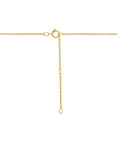 Lab Created Pink Sapphire (3/8 ct. t.w.) & Diamond (1/10 ct. t.w.) Mom Heart Pendant Necklace in 14k Yellow Gold-Plated Sterling Silver, 16" + 2" exte