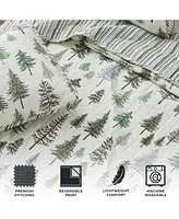 Linery & Co. Rustic Lodge Trees Microfiber Quilt Set With Shams
