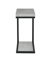 Industrial Snack Table with Faux Cement Design and Sturdy Frame