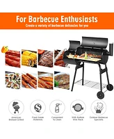 Outdoor Bbq Grill Charcoal Barbecue Pit Patio Backyard Meat Cooker Smoker