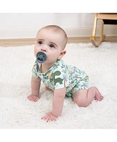 The Peanutshell Baby Boys Rompers - 2 Pack, Green Dino