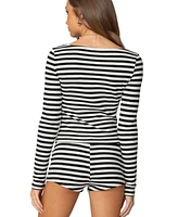 Edikted Women's Hali Striped Knit Top