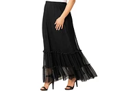 Kiyonna Plus Isla Tiered Mesh Maxi Skirt