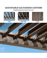 Mondawe 10x13FT Outdoor Aluminum Pergola Louvered