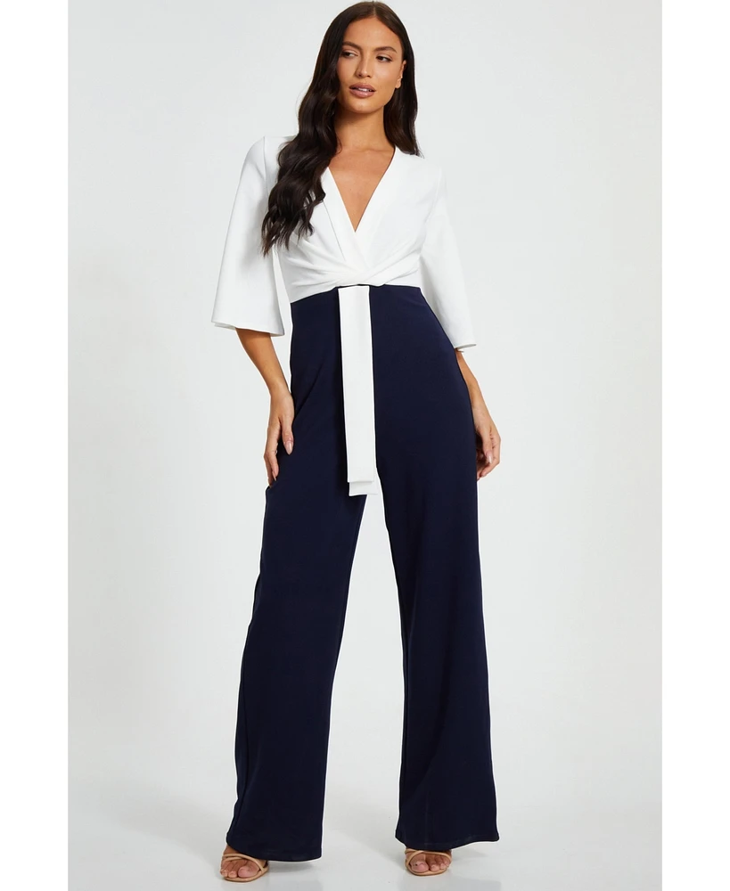 Quiz Women's Two Toned Scuba Crepe Jumpsuit