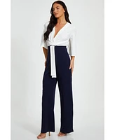 Quiz Women's Two Toned Scuba Crepe Jumpsuit