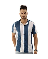 Campus Sutra Men's Blue & White Candy Striped Shirt