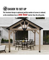 Mondawe 10 x 12 ft. Wood Gazebo Cedar Framed Wooden Gazebo - Greenwich Serie
