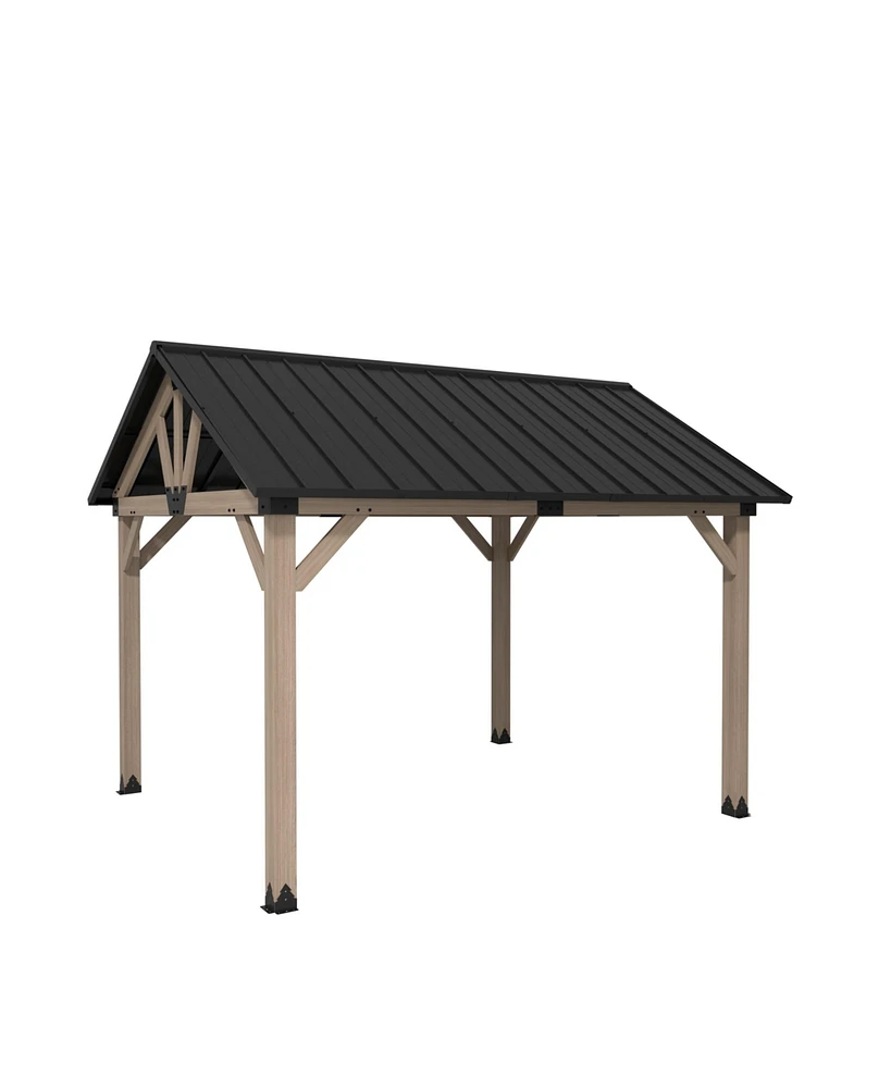 Mondawe 10 x 12 ft. Wood Gazebo Cedar Framed Wooden Gazebo - Greenwich Serie