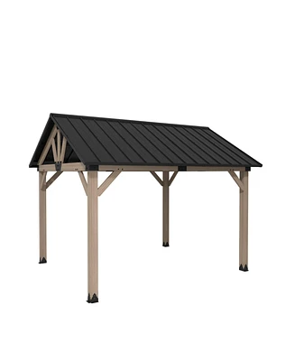 Mondawe 10 x 12 ft. Wood Gazebo Cedar Framed Wooden Gazebo - Greenwich Serie