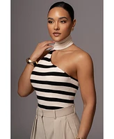 Jluxlabel Women's Black/White Amelie Striped Top