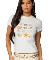 Edikted Women's Seashells Graphic T Shirt